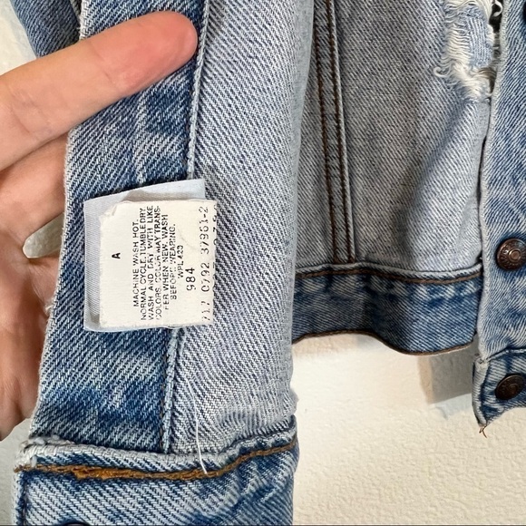 Vintage Levis Denim Jacket Orange Tab - Picture 4 of 8